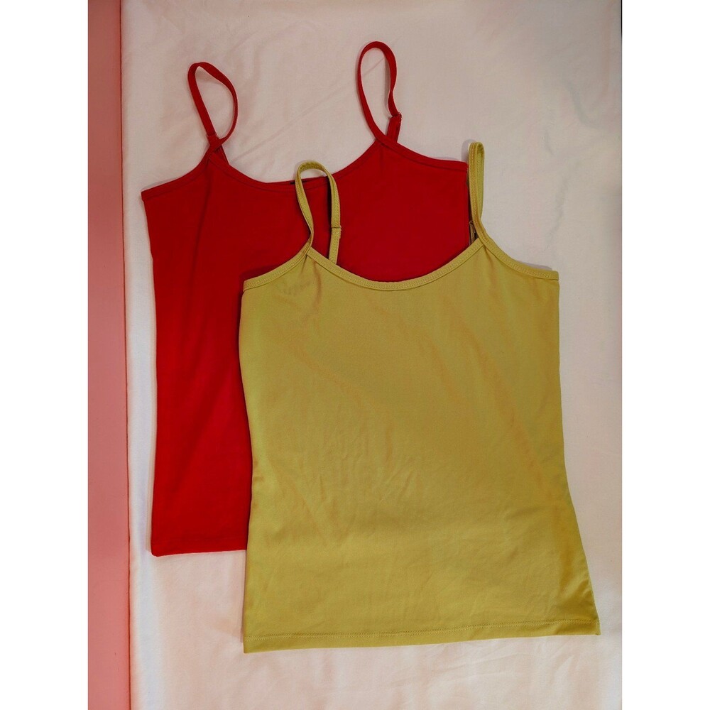 Women's CDP&co Camisole Tank Tops Small Green Red 2 Pack